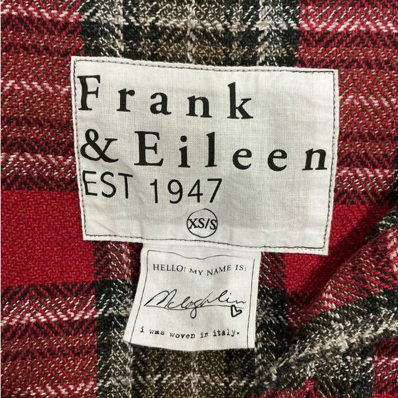 Frank & Eileen McLoghlin Utility Jacket Red Black Textured Flannel Size XS Small - Picture 11 of 14